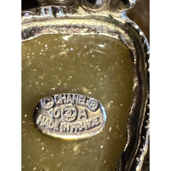 Chanel Turtle Crystal Pierced Earrings SHW 10A silver toned - Picture 2 of 5